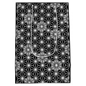 Japans Asanoha-patroon - zwart-wit Medium Cadeauzakje (Achterkant)