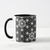 Japans Asanoha-patroon - zwart-wit Mok (Links)