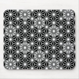 Japans Asanoha-patroon - zwart-wit Muismat