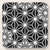 Japans Asanoha-patroon - zwart-wit Onderzetter (Voorkant)