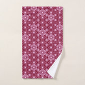 Japans Asanoha Pattern, Bourgogne en Bleek roze Bad Handdoek (Handdoek)