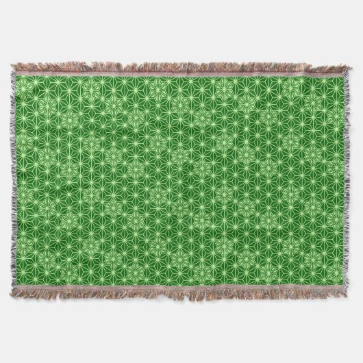 Japans Asanoha Pattern, Emerald and Lime Green Deken (Voorkant)