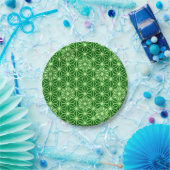 Japans Asanoha Pattern, Emerald and Lime Green Papieren Bordje (Feest)
