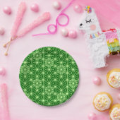 Japans Asanoha Pattern, Emerald and Lime Green Papieren Bordje (Feest)
