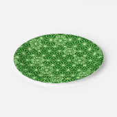 Japans Asanoha Pattern, Emerald and Lime Green Papieren Bordje (Gekanteld)