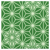 Japans Asanoha Pattern, Emerald and Lime Green Stof (Close Up)