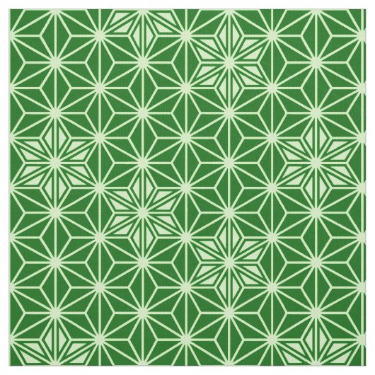Japans Asanoha Pattern, Emerald and Lime Green Stof (Swatch)