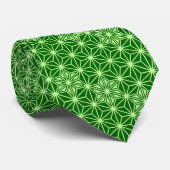 Japans Asanoha Pattern, Emerald and Lime Green Stropdas (Opgerold)