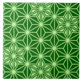 Japans Asanoha Pattern, Emerald and Lime Green Tegeltje (Voorkant)