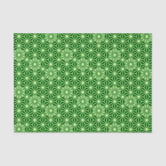Japans Asanoha Pattern, Emerald and Lime Green Tissuepapier (Voorkant)