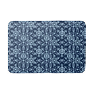 Japans Asanoha Pattern, Indigo and Light Blue Badmat