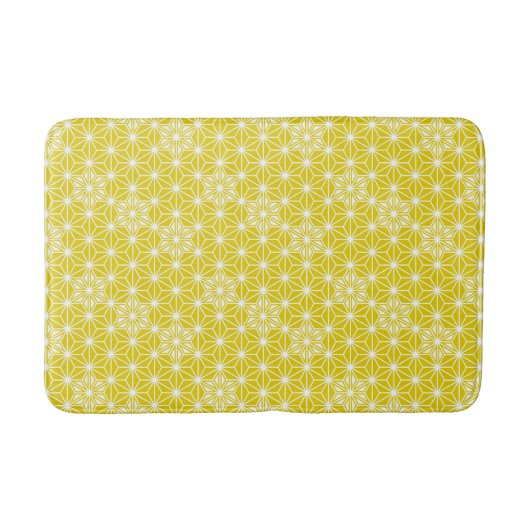 Japans Asanoha Pattern, Mustard Gold & White Badmat (Voorkant)