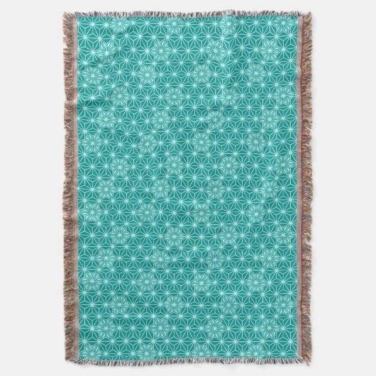 Japans Asanoha Pattern, Turquoise en Aqua Deken (Voorkant Verticaal)