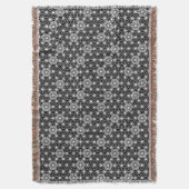 Japans Asanoha Pattern, zwart-wit Deken (Voorkant Verticaal)