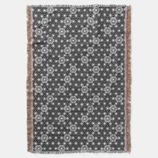 Japans Asanoha Pattern, zwart-wit Deken (Voorkant Verticaal)