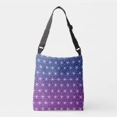 Japans Asanoha Traditioneel print blauw en Paars Crossbody Tas (Voorkant)