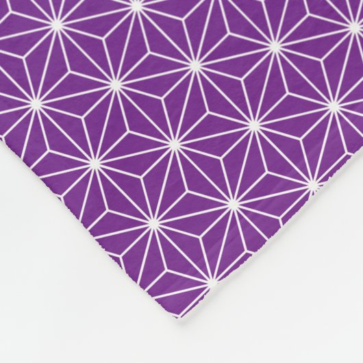 Japans Asanoha Traditioneel print blauw en Paars Fleece Deken (Hoek)