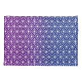 Japans Asanoha Traditioneel print blauw en Paars Kussensloop (Achterkant)