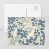 Japans Aziatisch Blauw Blad Bloem Briefkaart (Voorkant / Achterkant)