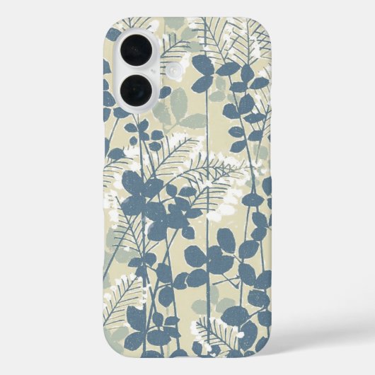 Japans Aziatisch Blauw Blad Bloem Case-Mate iPhone Case (Achterkant)