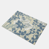 Japans Aziatisch Blauw Blad Bloem Deurmat (Schuin)