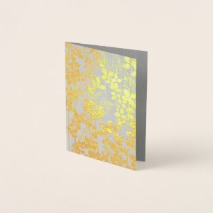 Japans Aziatisch Blauw Blad Bloem Folie Kaarten