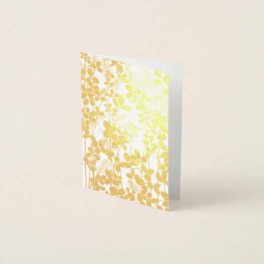 Japans Aziatisch Blauw Blad Bloem Folie Kaarten (Voorkant)