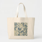 Japans Aziatisch Blauw Blad Bloem Grote Tote Bag (Voorkant)