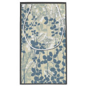 Japans Aziatisch Blauw Blad Bloem Klein Cadeauzakje (Achterkant)