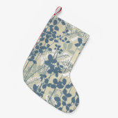 Japans Aziatisch Blauw Blad Bloem Kleine Kerstsok (Voorkant (Hangend))