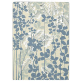 Japans Aziatisch Blauw Blad Bloem Klembord (Achterkant)