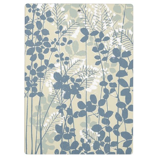 Japans Aziatisch Blauw Blad Bloem Klembord (Achterkant)