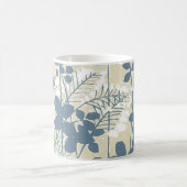 Japans Aziatisch Blauw Blad Bloem Koffiemok (Center)