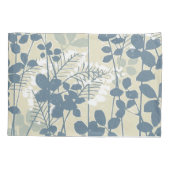 Japans Aziatisch Blauw Blad Bloem Kussensloop (Achterkant)