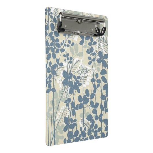 Japans Aziatisch Blauw Blad Bloem Mini Klembord (Schuin)