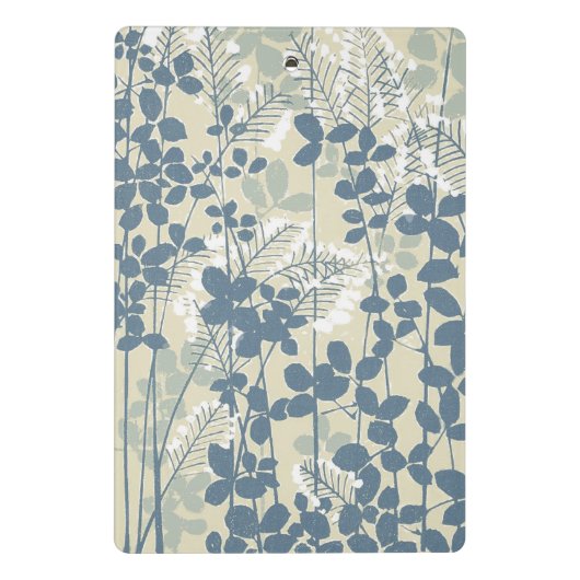Japans Aziatisch Blauw Blad Bloem Mini Klembord (Achterkant)