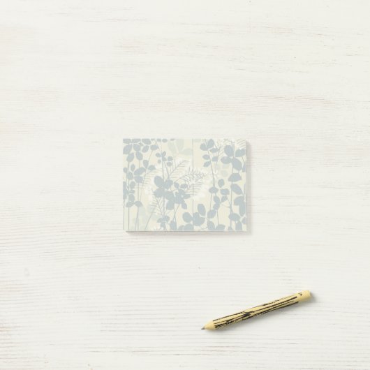 Japans Aziatisch Blauw Blad Bloem Post-it® Notes (Op bureau)