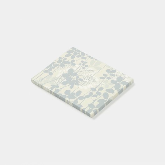 Japans Aziatisch Blauw Blad Bloem Post-it® Notes (Schuin)