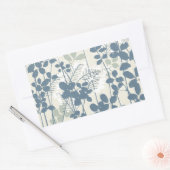 Japans Aziatisch Blauw Blad Bloem Rechthoekige Sticker (Envelop)