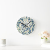 Japans Aziatisch Blauw Blad Bloem Ronde Klok (Huis)