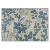 Japans Aziatisch Blauw Blad Bloem Snijplank (Voorkant)