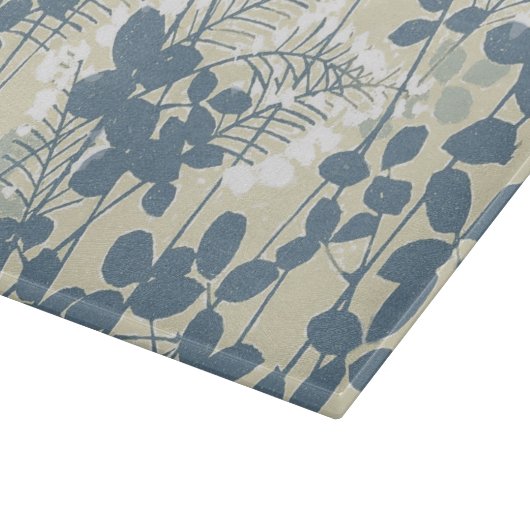 Japans Aziatisch Blauw Blad Bloem Snijplank (Hoek)