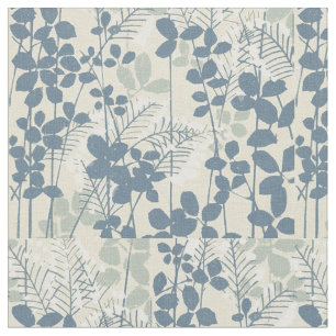 Japans Aziatisch Blauw Blad Bloem Stof