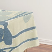 Japans Aziatisch Blauw Blad Bloem Tafelkleed (Voorbeeld)