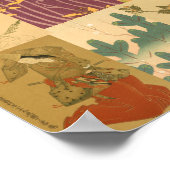  Japans-Aziatisch kleurenwandpatroon Poster (Hoek)