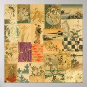  Japans-Aziatisch kleurenwandpatroon Poster (Voorkant)