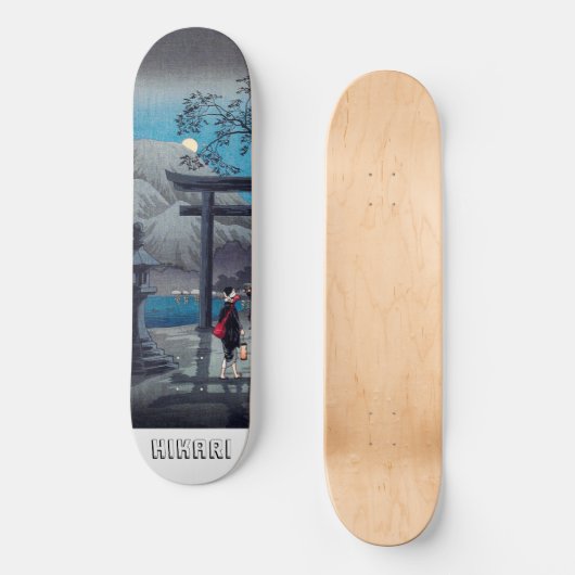 Japans Aziatisch kunstmeer in Moonlight Persoonlijk Skateboard (Voorkant)