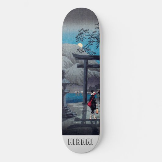 Japans Aziatisch kunstmeer in Moonlight Persoonlijk Skateboard (Voorkant)