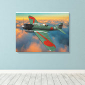 Japans B5N "Kate" tijdens de vlucht Canvas Afdruk (Insitu (Houten vloer))