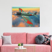 Japans B5N "Kate" tijdens de vlucht Canvas Afdruk (Insitu (Woonkamer))